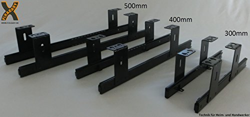 FIX&EASY Guías con bandeja 800X400mm tono haya, corredera extraible galvanizado 400mm, set cajón con extracto para porte teclado ratón laptop