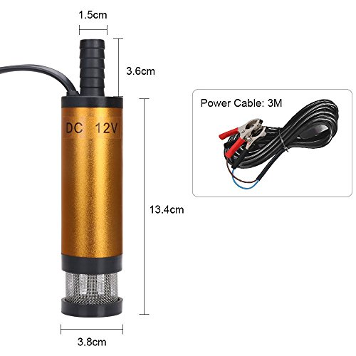 flintronic Bomba de Agua y Aceite, 12V Bompa Sumergible de Acero Inoxidable Bomba de Combustible Diesel Transferencia de Líquido Aceite Agua por Auto, Caravana, Marino, Barca