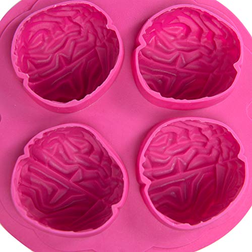 Florica Molde para Cubitos Bandeja para Congelar Chocolate Forma de Molde de Silicona Herramienta de Bricolaje Divertida para Fiestas Bala (Cerebro)