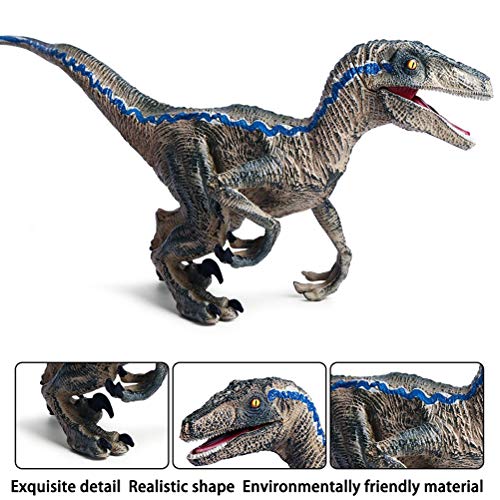 FLORMOON Juego de Dinosaurios - Realista Bruce Raptor de Gran tamaño Dinosaur- Figuras de Dinosaurio de plástico - Decoración de Pasteles de cumpleaños Juguete Escolar para niños(Color Aleatorio)