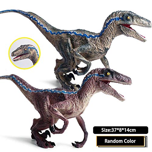 FLORMOON Juego de Dinosaurios - Realista Bruce Raptor de Gran tamaño Dinosaur- Figuras de Dinosaurio de plástico - Decoración de Pasteles de cumpleaños Juguete Escolar para niños(Color Aleatorio)