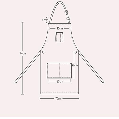 FLZONE Delantal de Mezclilla Delantal de Trabajo Mandil para Mujer y Hombre, Delantales Justable con Bolsillos para Cocina, Restaurante, Cafetería, Barbacoa, Barbería, talla única para todos