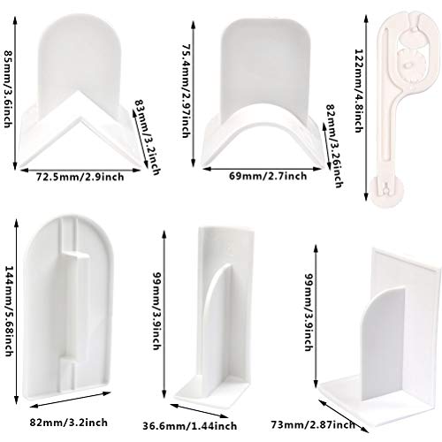 FOCCTS Juego de 6 Herramientas para Alisar Tartas con Relieve/Borde Redondo/Borde Afilado para decoración de Pasteles, para Fondant, Fondant, azúcar, Crema de Mantequilla, glaseado