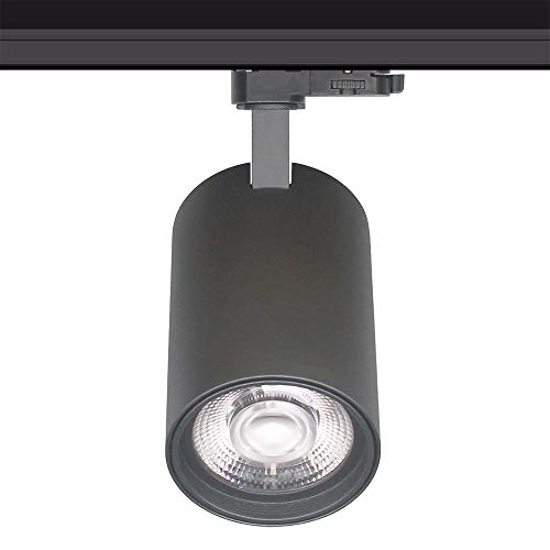 Foco carril Monofásico CRONOLUX BOKE led, negro 30W, Pescadería, Blanco frío 8000K