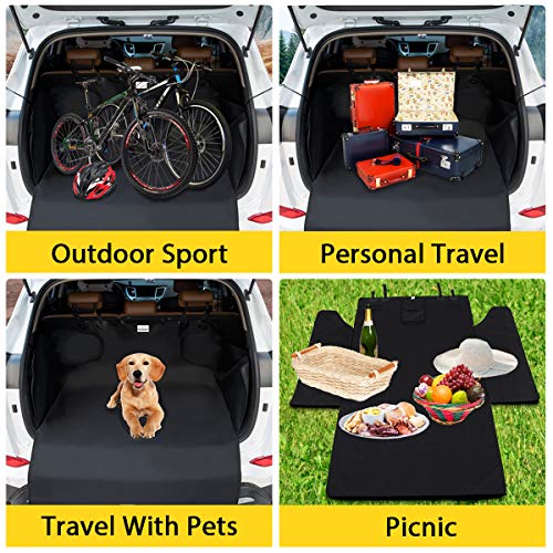 Focuspet Funda para Maletero de Coche para Perros, 185 x 105 x 36cm Protector para Maletero de Coche Impermeable Antideslizante Cubierta Maletero Esterilla de Protección del Tronco