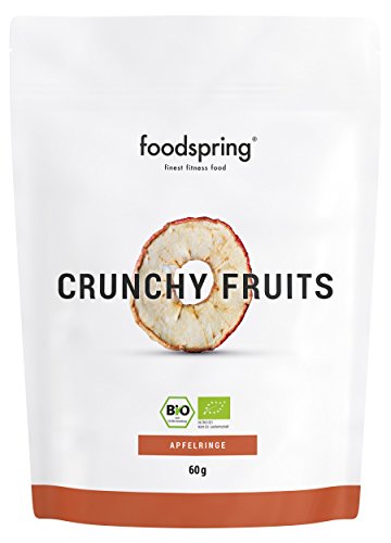 foodspring Crunchy Fruits, Orgánica Manzana, 60g, La revolución de las frutas deshidratadas