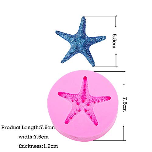 FOOJO Troqueles de Corte de Estrella de mar de la Serie Ocean 3D Craft Relief Fondant Chocolate Molde de Silicona Cocina Herramientas de decoración de Pasteles DIY