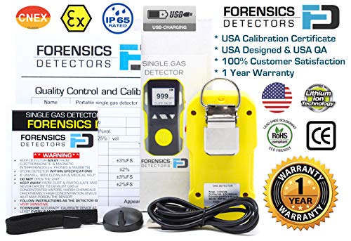 FORENSICS OZONE O3 - Detector de Ozono O3 ultra sensible, resolución de 0,01 ppm, serie profesional, a prueba de agua, polvo, explosión, recarga USB, sonido, luz, alarmas de vibración, 0-5 ppm O3