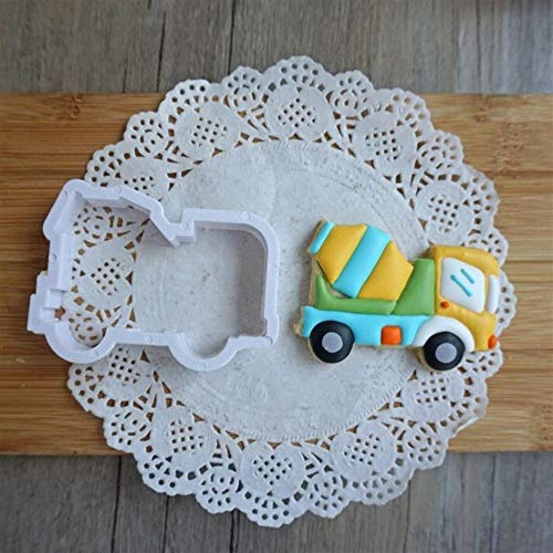 Forma de Bricolaje Cortador de la Galleta Maquinaria Coche camión de la Pasta de azúcar del Molde del Molde del Mezclador de la grúa del Coche de Bomberos del Cookies WL