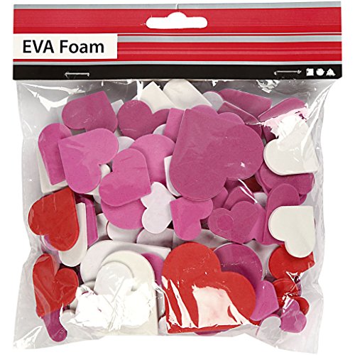 Formas de espuma EVA, tamaño 20 – 45 mm, grosor 2 mm, colores variados, corazones, 200asstd