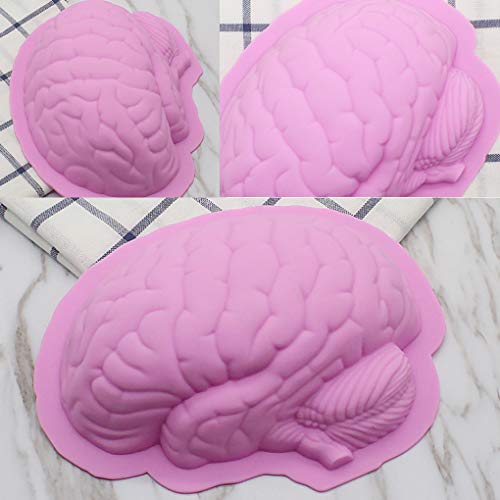 Fornateu Cerebro Humano Forma un Molde para Hornear de Silicona Pastel de Halloween Molde de budín Jello Postre Pan Molde