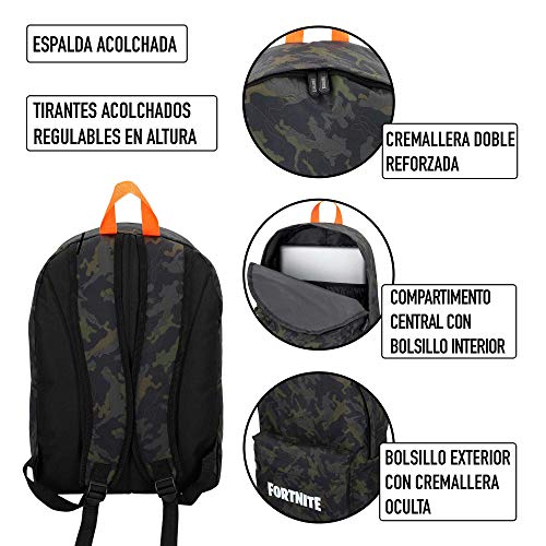 Fortnite - Mochila Camuflaje negro 31 x 43 cm (77081)