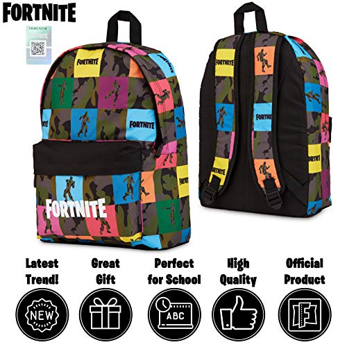 Fortnite Mochilas Escolares Juveniles Para Niños, Bolsa Con Diseño De Camuflaje Para Colegio Viajes Actividades Deporte, Merchandising Oficial Regalos Fortnite Para Niños Adolescentes