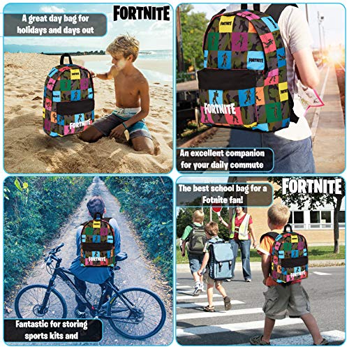 Fortnite Mochilas Escolares Juveniles Para Niños, Bolsa Con Diseño De Camuflaje Para Colegio Viajes Actividades Deporte, Merchandising Oficial Regalos Fortnite Para Niños Adolescentes