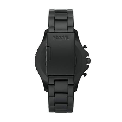 Fossil FB-01 HR- Smartwatch híbrido Dial Negro con Correa de Acero Inoxidable en Tono Negro para Hombre - FTW7017