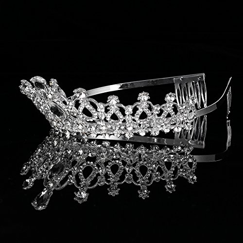 Frcolor FRCOLOR Tiara nupcial Crystal Rhinestones Tiara Crown con peine para boda nupcial