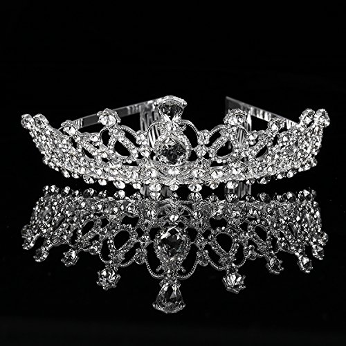 Frcolor FRCOLOR Tiara nupcial Crystal Rhinestones Tiara Crown con peine para boda nupcial