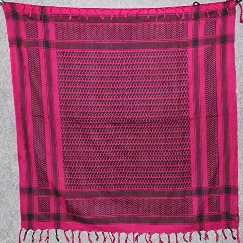 Freak Scene Kufiya - Keffiyeh - fucsia-magenta - negro - 100x100 cm - Pañuelo palestino de Arafat - PLO Pali chal - 100% algodón