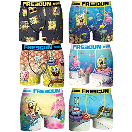 FREEGUN 6/8 Pack Bob Esponja Talla 6/8, Surtido 3pcs Infantil T1025-1, 6-8 para Niños