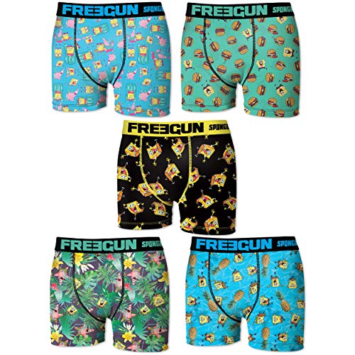 FREEGUN 6/8 Pack Bob Esponja Talla 6/8, Surtido 3pcs Infantil T1025-1, 6-8 para Niños