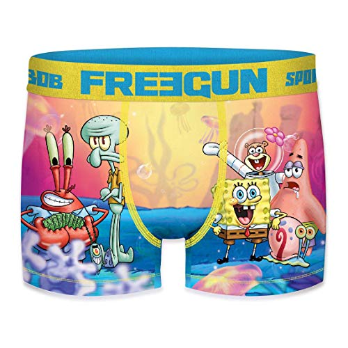 Freegun Spongebob - Calzoncillos tipo bóxer para niño, diseño de Bob Esponja Patrick Thaddäus Varios diseños. 10-12 Años