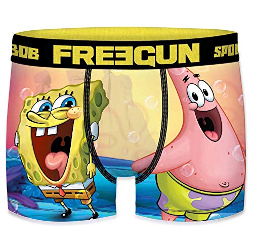 Freegun Spongebob - Calzoncillos tipo bóxer para niño, diseño de Bob Esponja Patrick Thaddäus Varios diseños. 10-12 Años