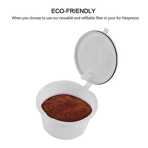 FreeLeben Cápsulas de Café Vainas, 3 Unidades Reutilizable Universal Dolce Gusto Máquina Filtro de Café sin BPA, con Cuchara y Cepillo