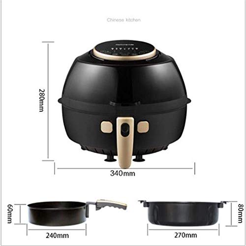 Freidora de aire, 3C aplicación de control remoto de control de aire sin aceite de la freidora, Momento de la freidora eléctrica, inteligente Rotación y mover de un tirón, visible Tragaluz 3D Calefacc