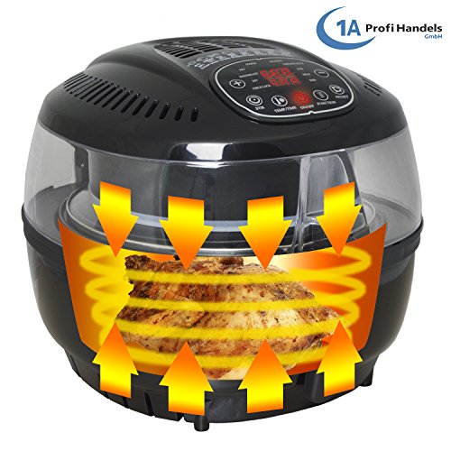 FREIDORA DE AIRE CALIENTE - HORNO DE AIRE CALIENTE - FRITTEUSE DE AIRE CALIENTE - FREIDORA SIN GRASAS - FREIDORA SIN ACEITE FREIDORA SALUDABLE ECO AIR-PROFI SOUP DC-1400W (negra)