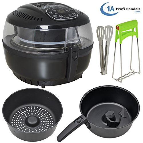 FREIDORA DE AIRE CALIENTE - HORNO DE AIRE CALIENTE - FRITTEUSE DE AIRE CALIENTE - FREIDORA SIN GRASAS - FREIDORA SIN ACEITE FREIDORA SALUDABLE ECO AIR-PROFI SOUP DC-1400W (negra)