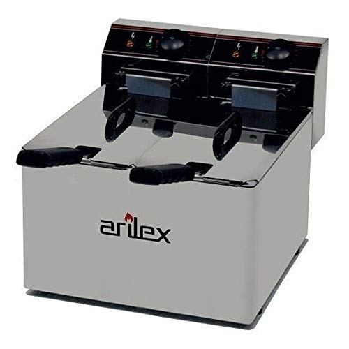 Freidora Eléctrica Profesional SIN Grifo Capacidad 5 + 5 litros 355x495x325