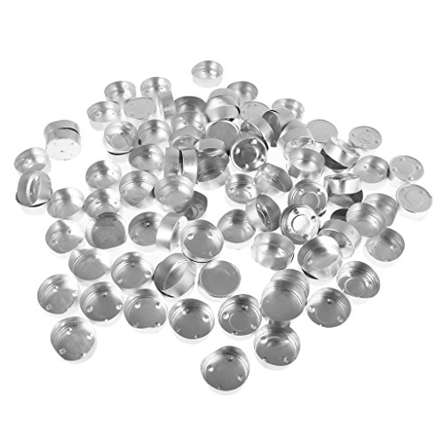 freneci 400pcs Vela Mecha Té Luz Titular Caso Aluminio Contenedor Molde De Vela DIY