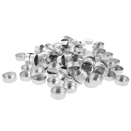 freneci 400pcs Vela Mecha Té Luz Titular Caso Aluminio Contenedor Molde De Vela DIY