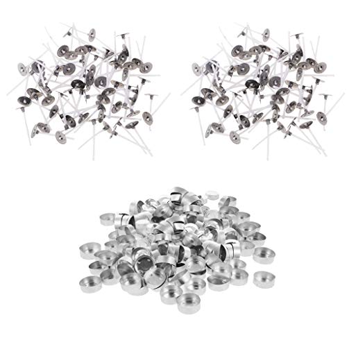 freneci 400pcs Vela Mecha Té Luz Titular Caso Aluminio Contenedor Molde De Vela DIY