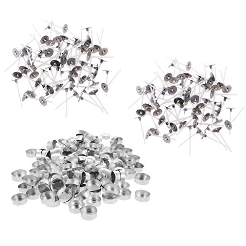 freneci 400pcs Vela Mecha Té Luz Titular Caso Aluminio Contenedor Molde De Vela DIY