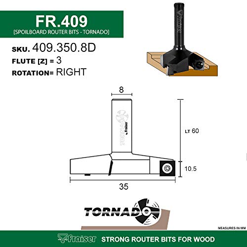 Fresas para Nivelar Madera 8mm CNC & Manual | TORNADO | Fraiser