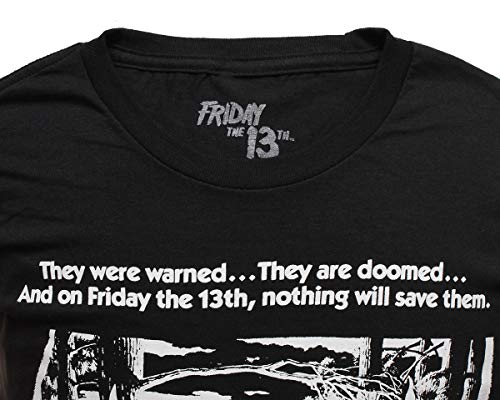 Friday The 13th Shirt Men's Movie Poster Graphics Black T-shirt Tee - Negro - Small