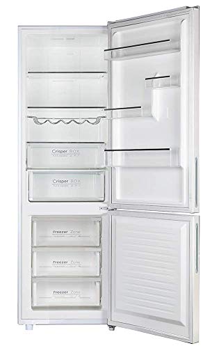 FRIGORIFICO COMBI CRYSTAL GLASS FGC-863 BLANCO INFINITON NO FROST (Frigo mas congelador 2 Puertas, 317 litros, Fresh Zone, Alto 185cm, A++)