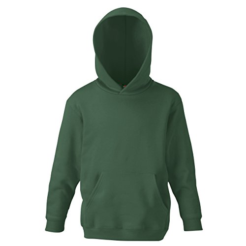 Fruit of the Loom - Sudadera clásica 80/20 Unisex para niños (9-11/Verde Botella)