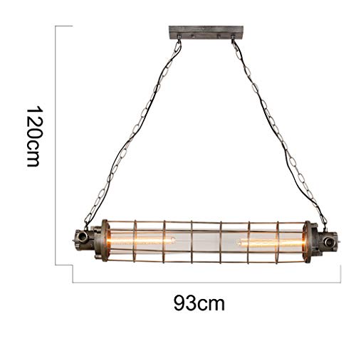 FUMIMID Lámpara Techo Industrial E27 Jaula Hierro Luz Café Barra Restaurante Antigüedad Lámpara Creativa Las Luces Colgantes Cristal Metal con Altura Ajustable Lámpara