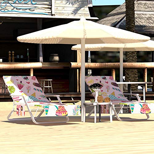 Fundas para sillas de playa, cubierta de tumbona para piscina de microfibra para silla de jardín para jardín Sunbathing Hotel Resort, cubierta de toalla con bolsillo, sillón de secado rápido