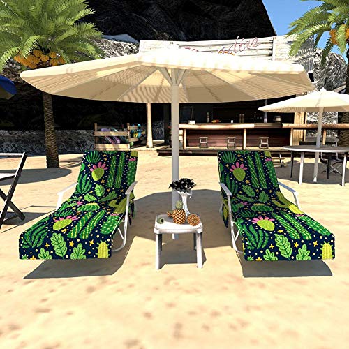 Fundas para sillas de playa, cubierta de tumbona para piscina de microfibra para silla de jardín para jardín Sunbathing Hotel Resort, cubierta de toalla con bolsillo, sillón de secado rápido