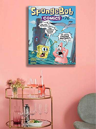 Funny Adventure Cartoon Bob Esponja Popular Video GamePosters e impresiones de baño cuadros listos para colgar para sala de estar, dormitorio, oficina, cocina, decoración de 24 x 36 pulgadas