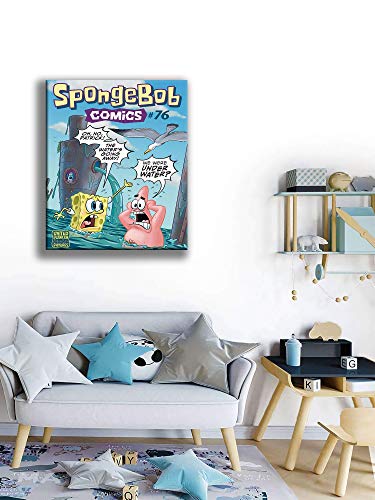 Funny Adventure Cartoon Bob Esponja Popular Video GamePosters e impresiones de baño cuadros listos para colgar para sala de estar, dormitorio, oficina, cocina, decoración de 24 x 36 pulgadas