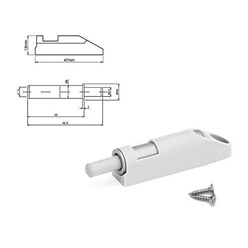 Furnica 10 x cierre suave amortiguador para puerta de armario + adaptador (gris), blanco