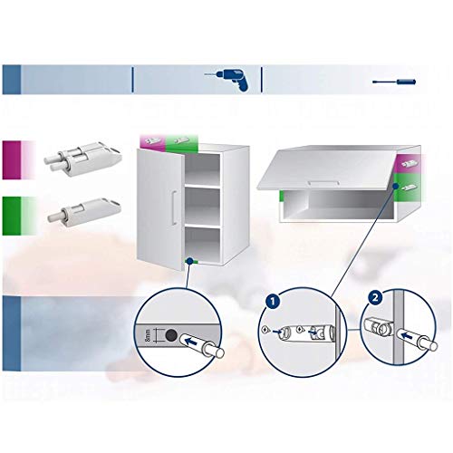 Furnica 10 x cierre suave amortiguador para puerta de armario + adaptador (gris), blanco