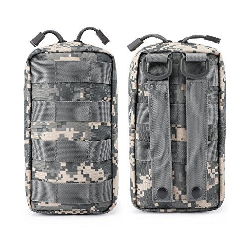 G4Free 2 Pack Bolsas Tácticas Molle Equipo de Gadgets de Utilidad Compacta Bolsa EDC Paquete Pequeño Bolsa de Cintura Chaleco de Pecho Alforja para Acampar al Aire Libre Senderismo Trekking