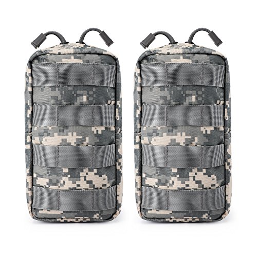 G4Free 2 Pack Bolsas Tácticas Molle Equipo de Gadgets de Utilidad Compacta Bolsa EDC Paquete Pequeño Bolsa de Cintura Chaleco de Pecho Alforja para Acampar al Aire Libre Senderismo Trekking