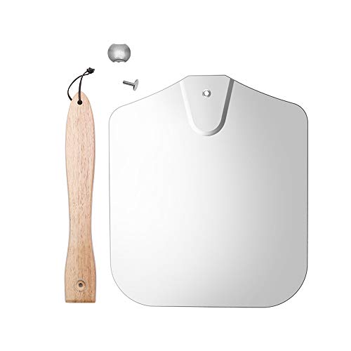 G.a HOMEFAVOR Pala para Pizza de Aluminio Pelador de Pizza Mango de Madera Plegable, 35.5 x 31.5 cm, 64 cm en Total, para Horno, Paleta para Pizza