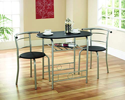 Gablemere Greenhurst - Juego de Mesa y 2 sillas para Comedor (armazón Negro)